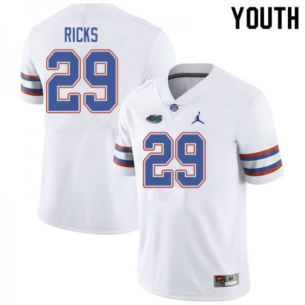 Jordan Brand Youth #29 Isaac Ricks Florida Gators College Football Jersey White
